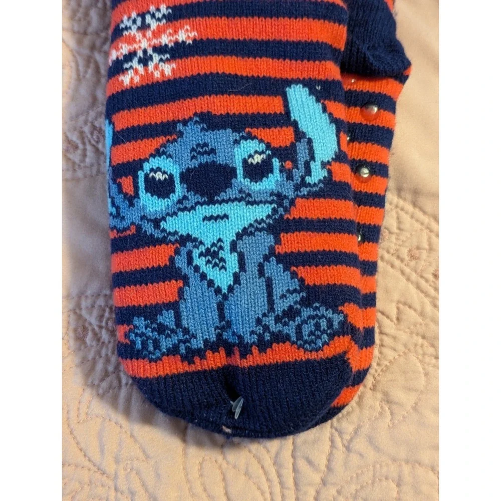 Disney Stitch Comfy Feet Unisex Fuzzy‎ Baba Slipper Socks Shoe Size 4-10 NWT